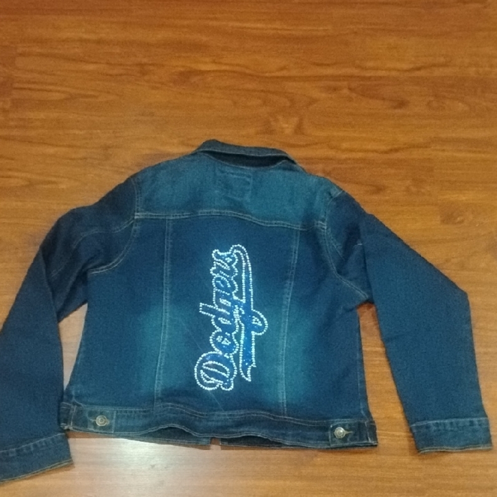 Denim Jacket with Rhinestone DODGERS